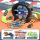 Комплект за игра, писта и паркинг, интерактивна играчка „Направи си сам“ за деца, MorFansi®, с 4 коли, преносим, образователен и забавен, Монтесори STEM, 62 x 52 x 34 CM, 3 години+, дизайн на гума, черен