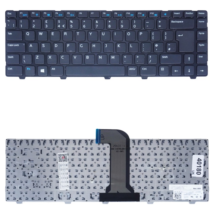 Tastatura laptop iluminata, pentru Dell Inspiron 14 3421 3437 14R 5421 5437 15Z 5523, neagra, versiune US