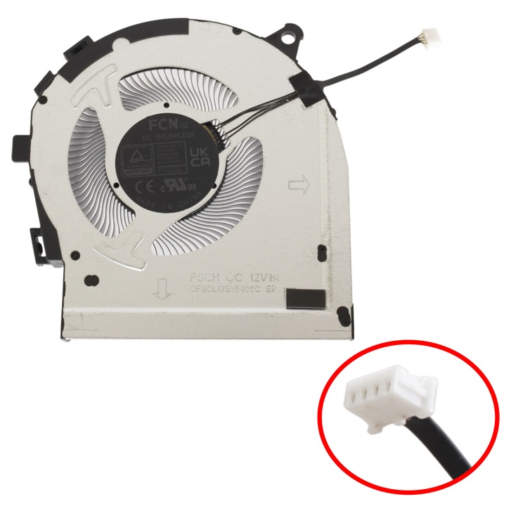 Cooler Procesor Laptop pentru Lenovo Legion 5, 4 pini, 16IRX9, 83DG, 5H40S21015