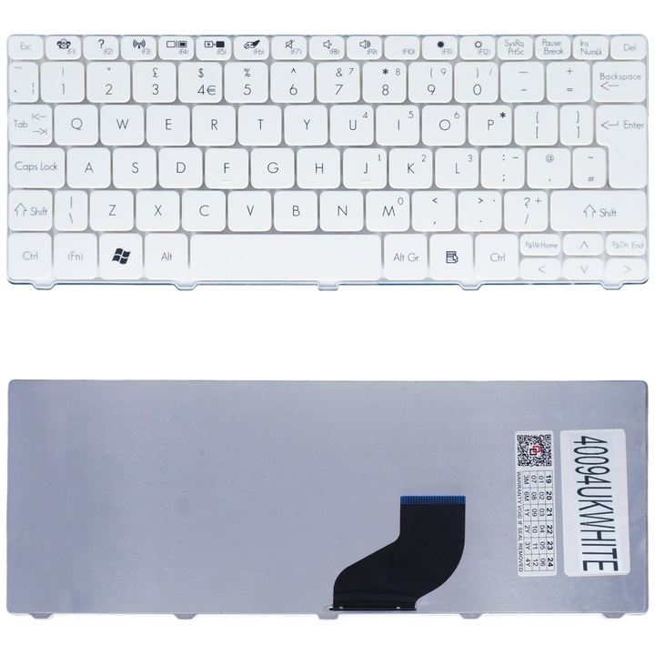 Tastatura laptop Acer Aspire One 521 522 532 532H 533 D255 D255E D257, alb, UK