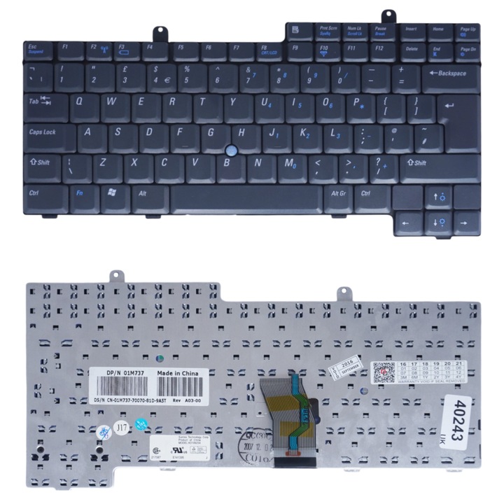 Tastatura laptop, neagra, set pentru Dell Inspiron 500m 510m 8600c 600m 8500 8600 9100 Latitude D505 D505c D500 D600 D800 Precision M60