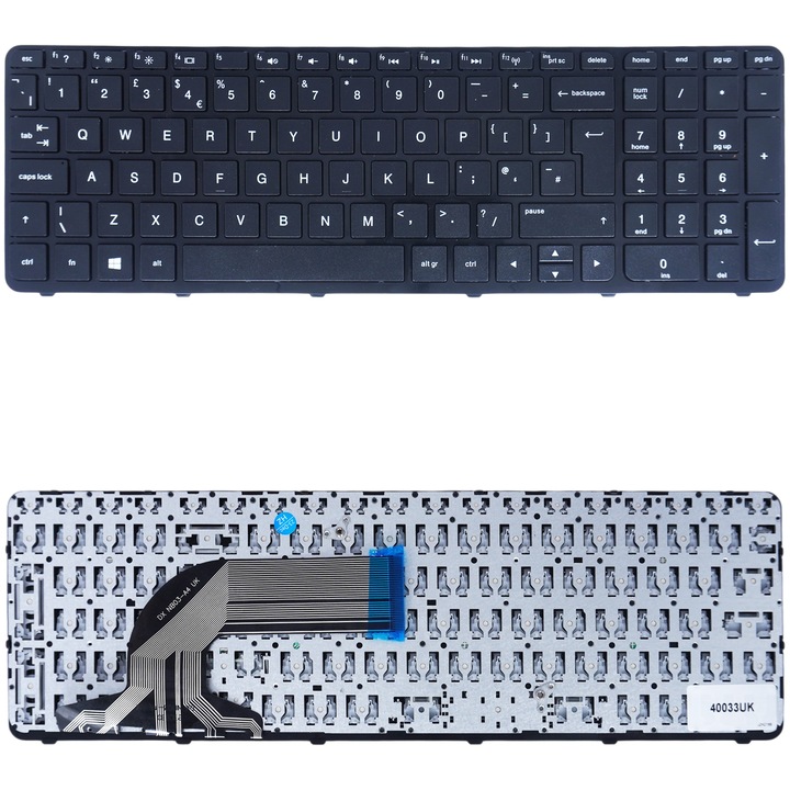 Tastatura laptop HP 250 G3, set, dimensiuni 15x10cm, culoare neagra