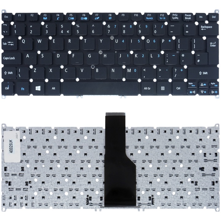 Tastatura laptop Acer Aspire One 725 752 756, neagra, fara cadru