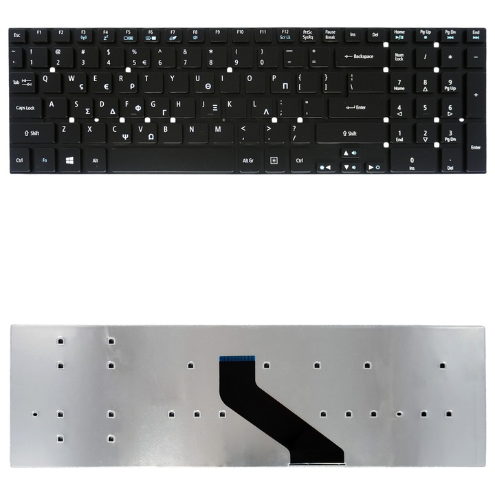 Tastatura laptop greceasca, Acer Aspire 5755 5755G 5830 5830G 5830T 5830TG 5955 5955G E1-510 E1-530, neagra, fara cadru