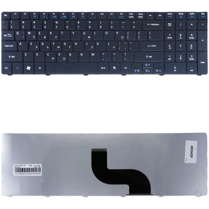 Tastatura laptop greceasca pentru Acer Aspire 5236, 5242, 5251, 5252, 5333, 5349, 5410, 5410T, 90.4CH07.S0L, neagra