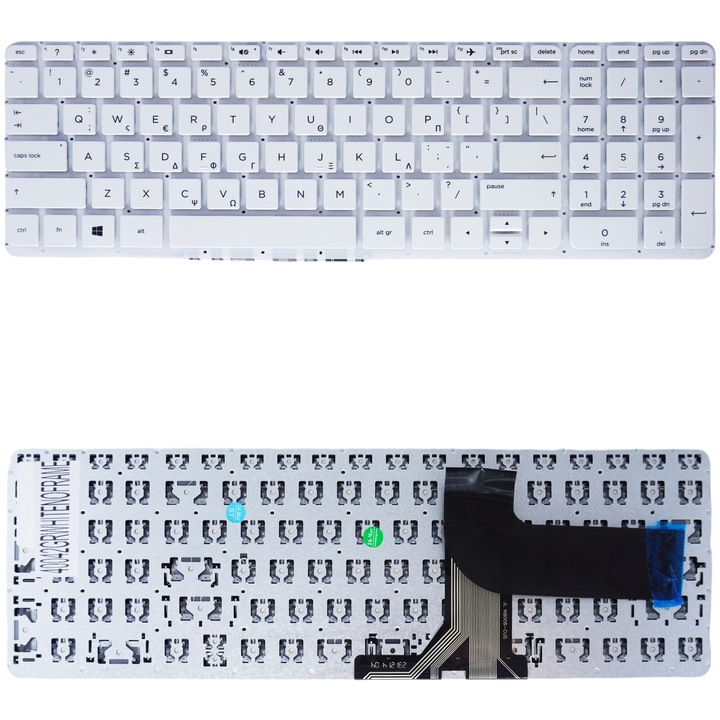 Tastatura laptop alba fara cadru, layout grecesc, set HP Pavilion 15-P 17-F