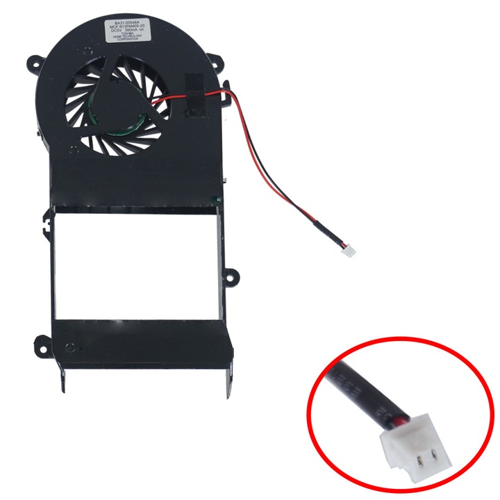 Cooler Procesor pentru laptop CPU Samsung R18 R19 R20 R23 R25 R25 R26 P400 F0223 P MCF-913PAM05-20 2PIN Toshiba 5V, 134x67x15mm, multicolor
