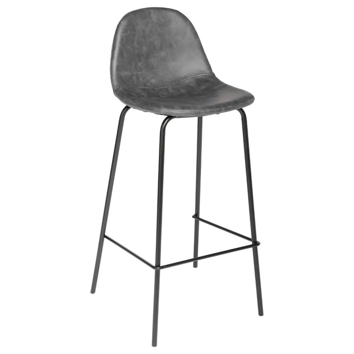 Bárszék atmosphera vladi fém és fa vázzal, 44x42x95 cm, retro modern design, szürke