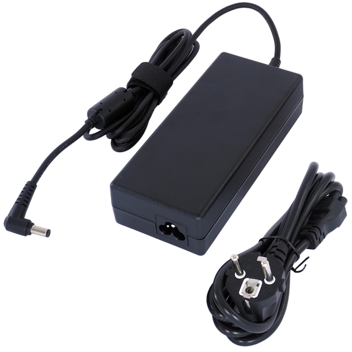 Laptop töltő 120W, 19V, 6.3A, tápkábellel, kompatibilis TOSHIBA QOSMIO F50-108 F50-12L
