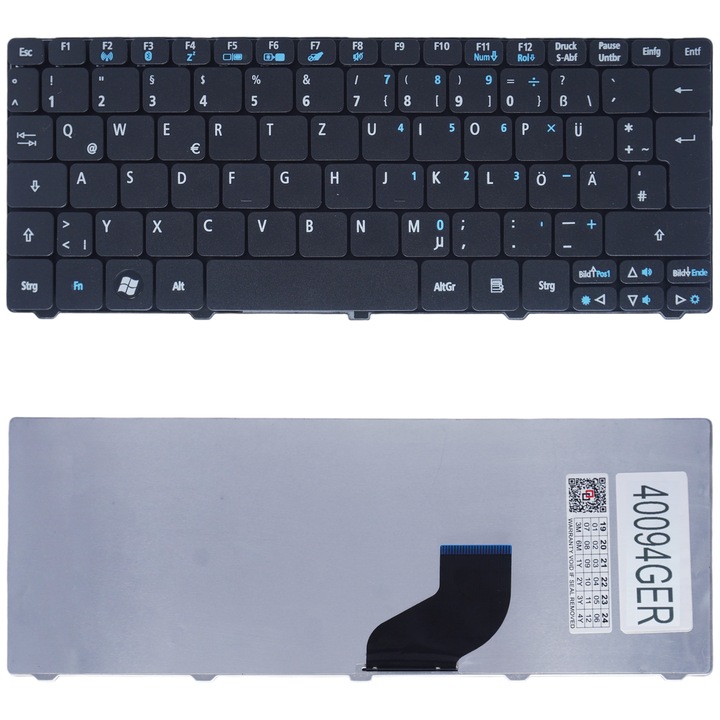 Tastatura laptop Germana pentru Acer Aspire One 521 522 532 532H 533 D255 D255E D257, Neagra