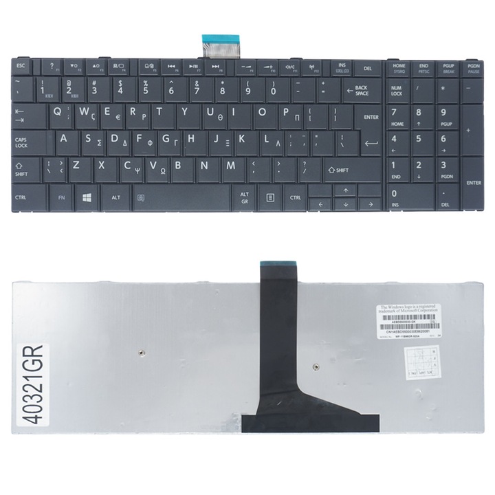 Toshiba Satellite L75 L75D C70 C75 laptop billentyűzet, fekete, 9Z.N7UBV.M0L