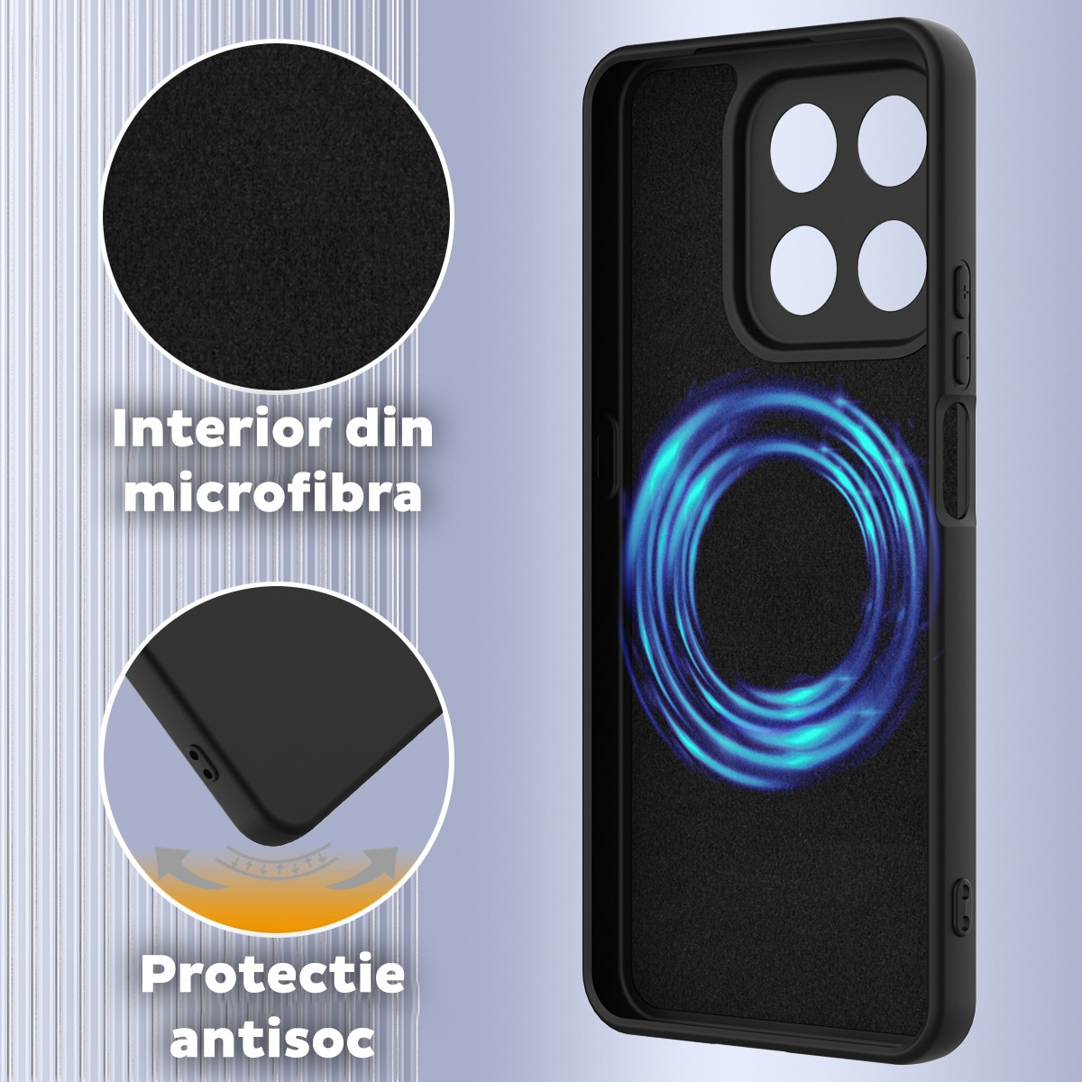Husa pentru Honor 600 Pro Daden® Silicon SoftFlex, Ultra Slim, Protectie sporita, Interior de microfibra, Verde menta