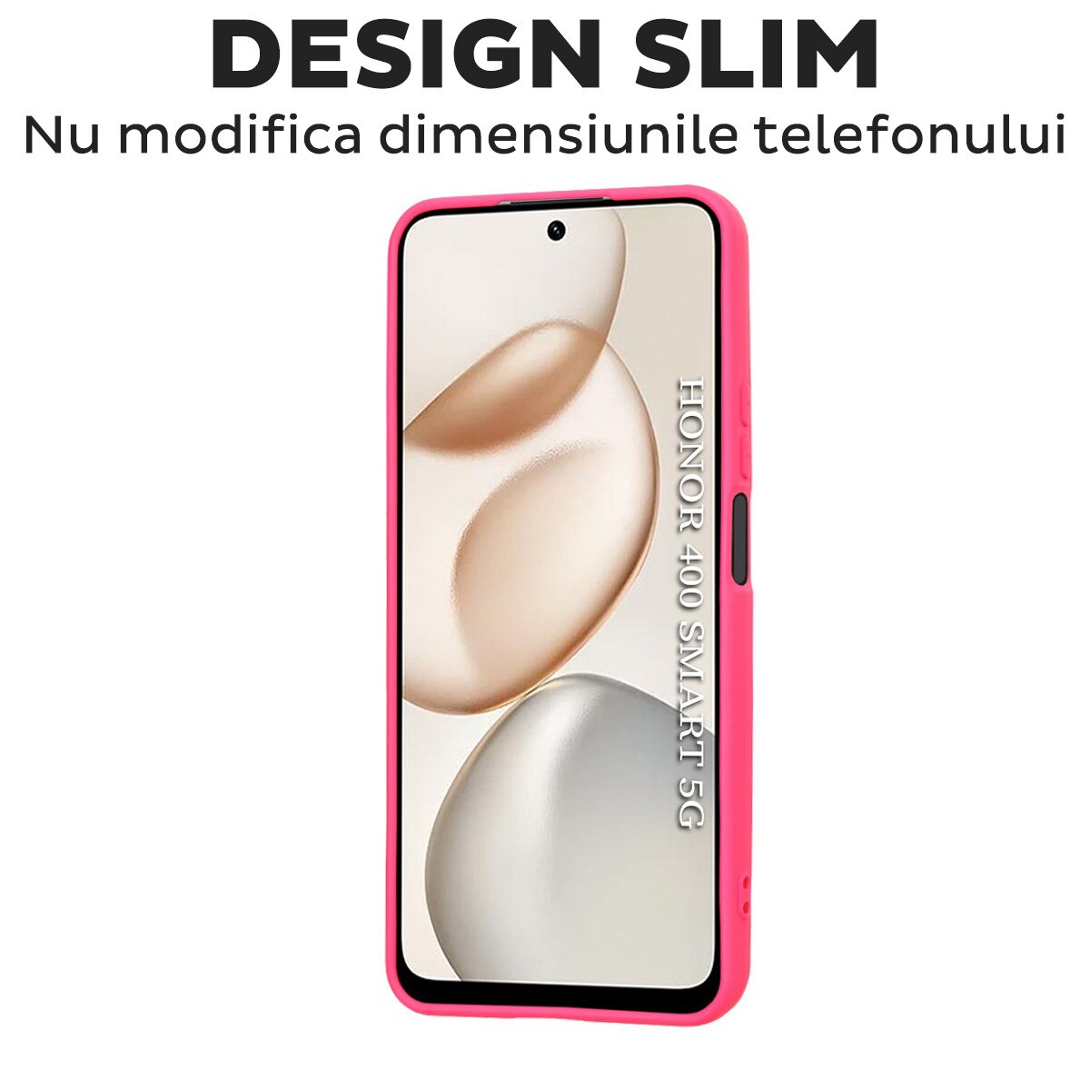 Husa pentru Honor 400 Smart 5G / 400 Smart 4G / X7d 4G Daden® Silicon SoftFlex, Ultra Slim, Protectie sporita, Interior de microfibra, Roz neon