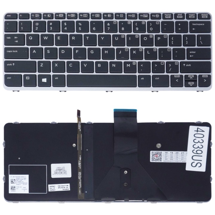 Laptop billentyűzet HP EliteBook Folio 1030 G1 1020 G1 1012 G1, ezüst