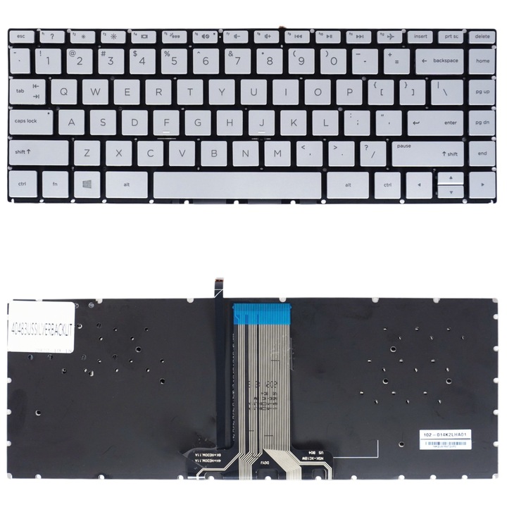 HP Pavilion X360 14-BA 14-BS laptop billentyűzet, megvilágított, ezüst