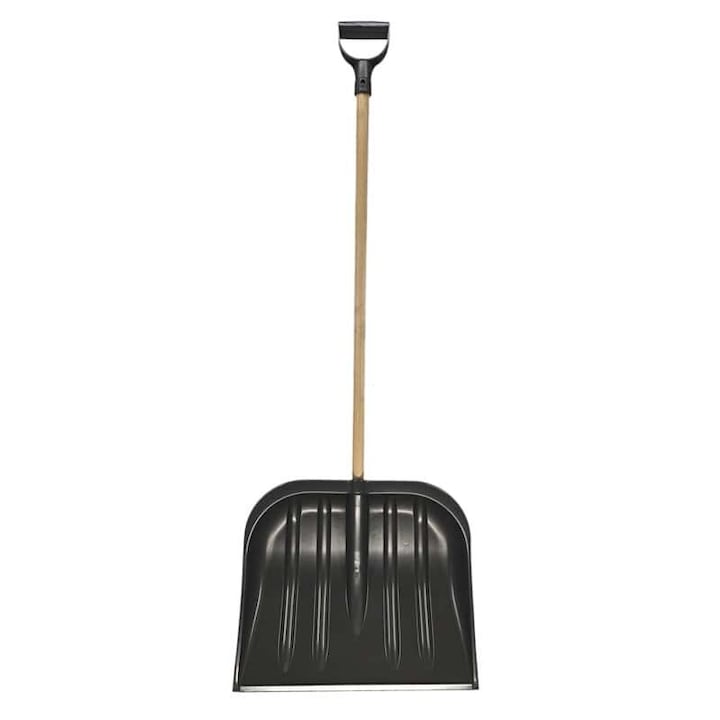 Lopata pentru zapada cu coada de lemn, protectie metalica, 45x39 cm