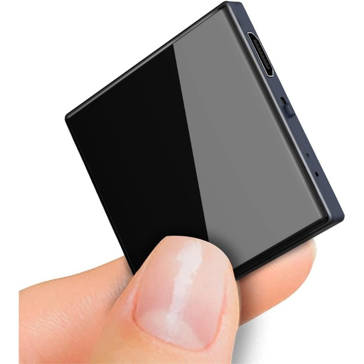Mini Reportofon Z26 32GB Negru – Inregistrare pana la 384 Ore, Microfon Ascuns, Activare Vocala, Magnet Puternic pe Ambele Parti, USB-C, Autonomie 38 Ore, Conectivitate iPhone/Android/PC – ZeroSecrets