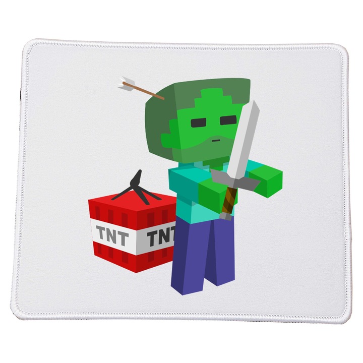 Mousepad Minecraft No.8, 23x20cm, suprafata imprimata de calitate, baza din cauciuc antiderapant