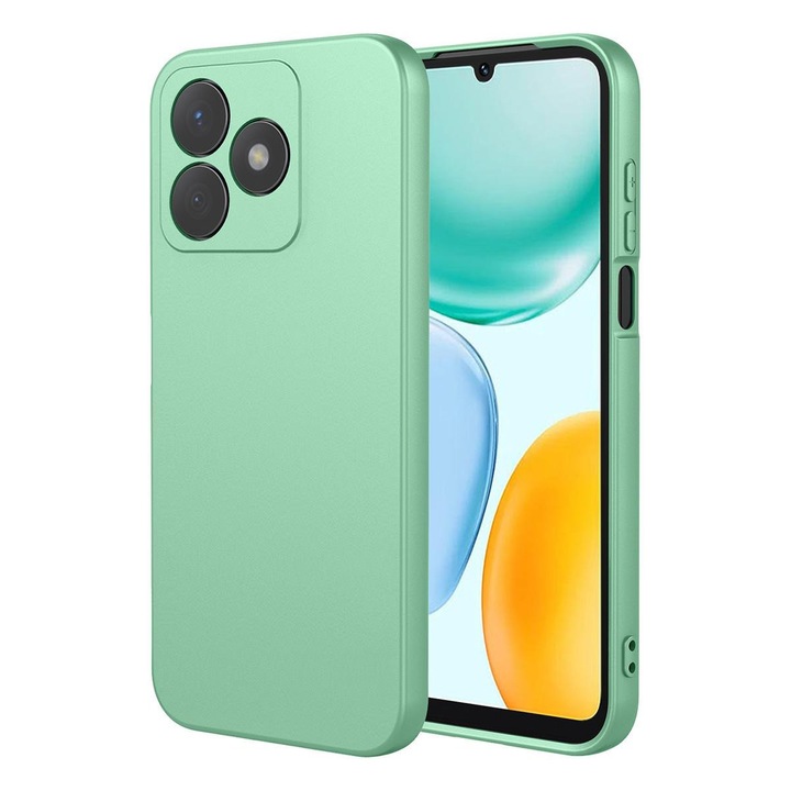 Husa pentru Honor X5c Plus Daden® Silicon SoftFlex, Ultra Slim, Protectie sporita, Interior de microfibra, Verde menta