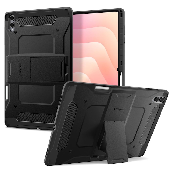 Védőtok kompatibilis a Tough Armor (ACS10218), Spigen, Samsung Galaxy Tab S11 Ultra - Fekete