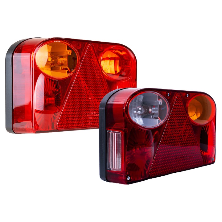 Set Lampi Spate Ft-88 Stanga+Dreapta, Fristom, Ft-88, 238x138x55 mm, Material Abs, 7 Functii Lumini, Conectori Bajonet 5-Pin, Homologare E9, Rosu