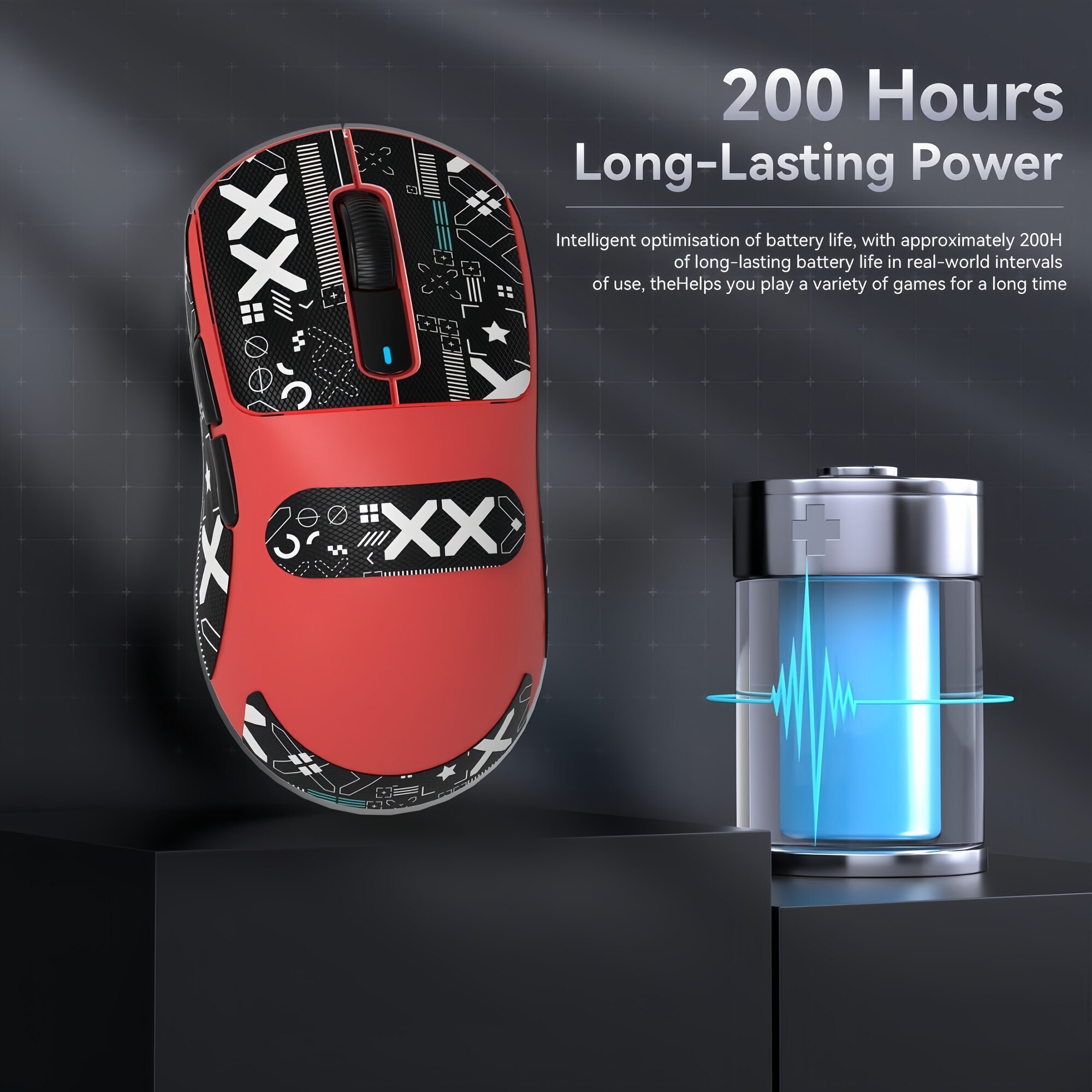 Mouse de gaming wireless, mouse ergonomic de 49g, cablu Tri-Mode-2.4G ...