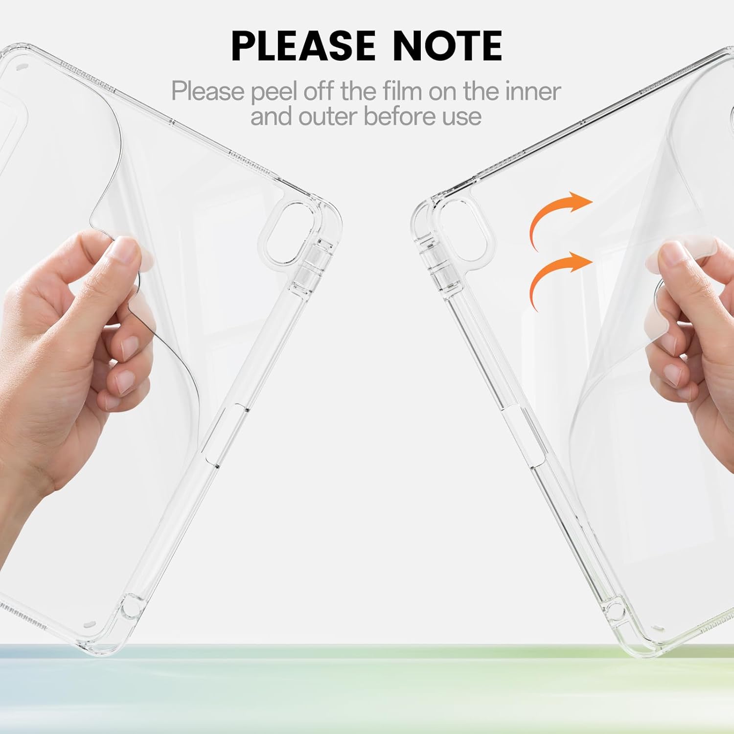Husa iPad pentru a 10-a generatie (10,9") si a 11-a generatie A16 (11"), 2 in 1, design detasabil, spate transparent, 25x19x1,2 cm, albastru deschis