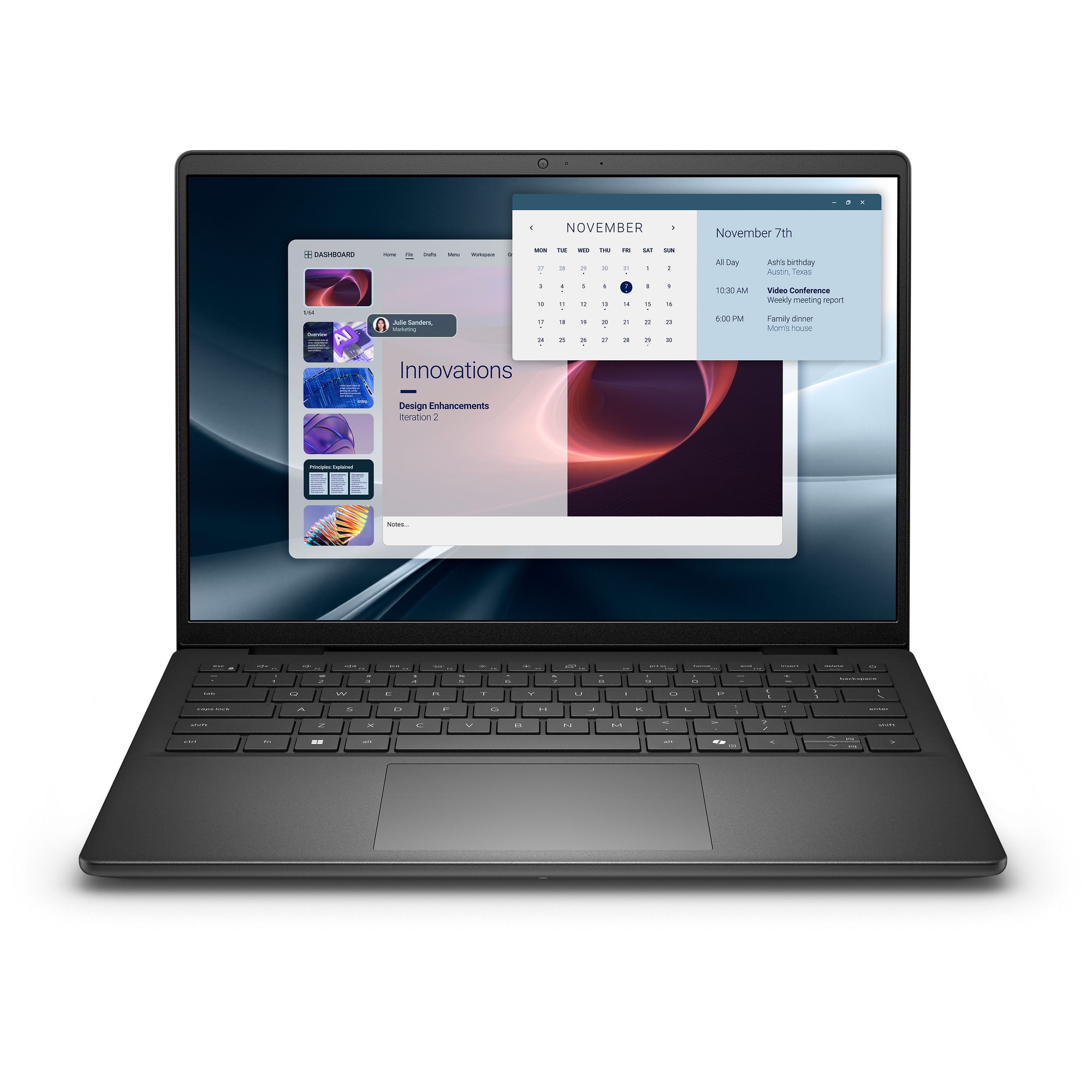 Laptop DELL Pro 14 Essential, AMD Ryzen 7 PRO, 16 GB, 512 GB SSD, Carbon Black, 35,6 cm (14")