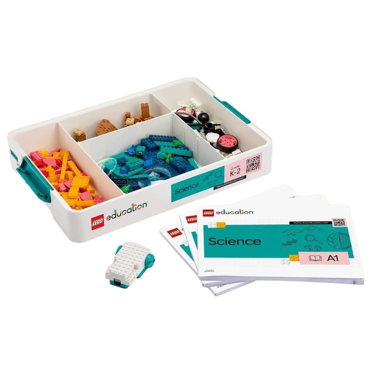 Set de construcție LEGO Education 45620, kit 278 de piese, motor dublu, 40 de lecții, 5 ani +, 42,7x10,4x30,7cm