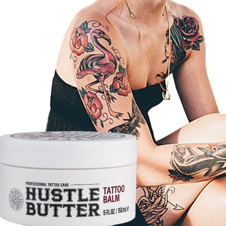Crema ingrijire tatuaje, Hustle Butter Deluxe, 100% natural, 150ml, unisex