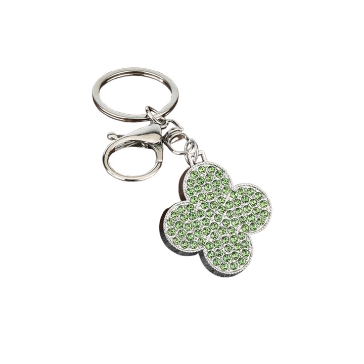 Négylevelű lóhere kulcstartó, világoszöld