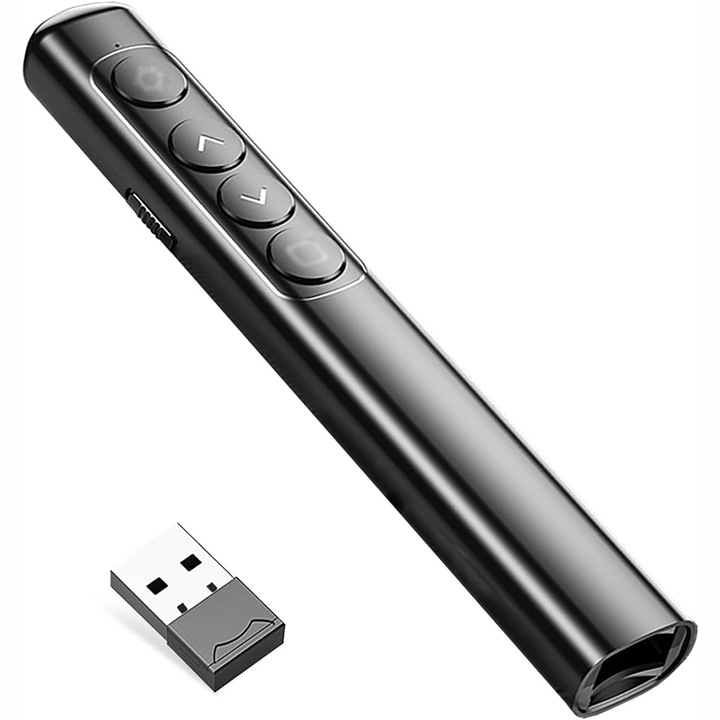 Индикатор лазерен мултимедиен, черен, 14.5x4.8x1.7см, множество функции, Plug & Play, пълен комплект