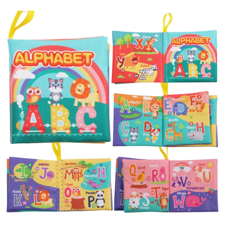 Монтесори образователна, сензорна книжка от филц, английска азбука