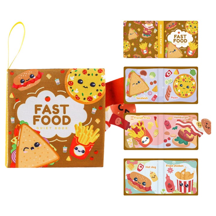 Carte educationala Montessori, senzoriala, din pasla, multicolor