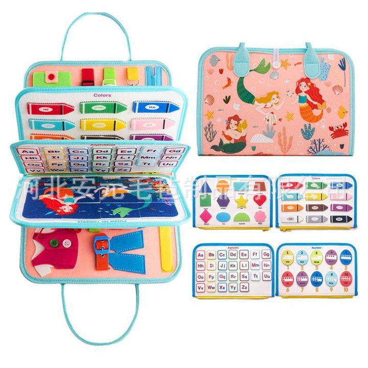 Carte educationala Montessori, senzoriala, din fetru