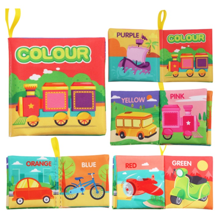 Монтесори образователна, сензорна книжка от филц, транспорт