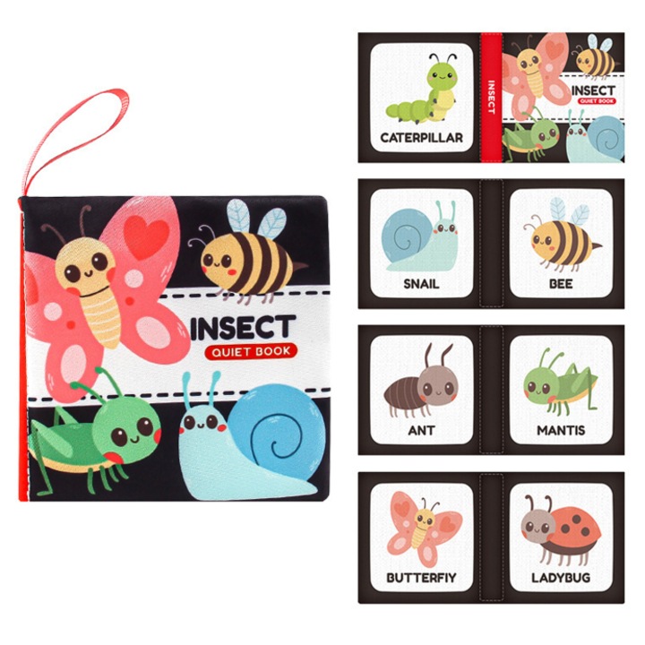 Carte educationala Montessori, senzoriala, cu animale si insecte