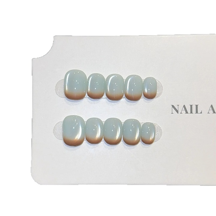 Set Unghii false cat-eye elegante, M, design minimalist, reutilizabile, materiale ecologice