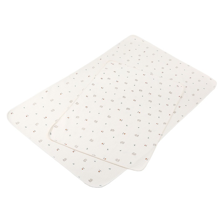 Scutec impermeabil Miracle Baby, pachet de 2, 75x100cm + 100x150cm, absorbant si lavabil, reutilizabil, tip patura, pentru schimbarea scutecului bebelusului, model iepure