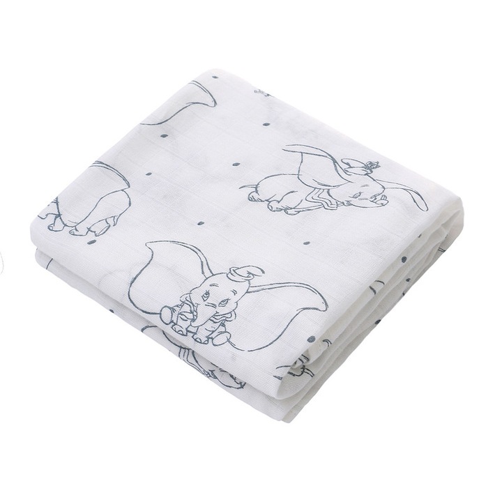 Patura Miracle Baby din bambus pentru nou-nascuti, infasat mare pentru bebelusi 120 cm x 120 cm pentru baieti si fete, patura pentru ragait, infasat, articole esentiale pentru petrecerea bebelusului, elefant