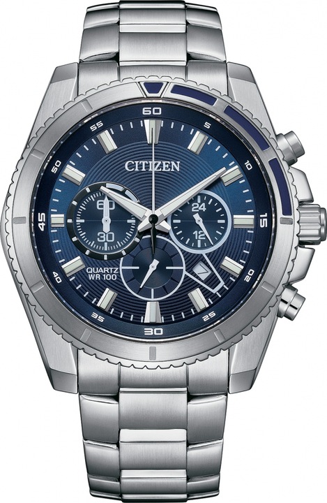 Ceas de mana barbatesc Citizen AN8201-57L, albastru marin sportiv, potrivit pentru inot