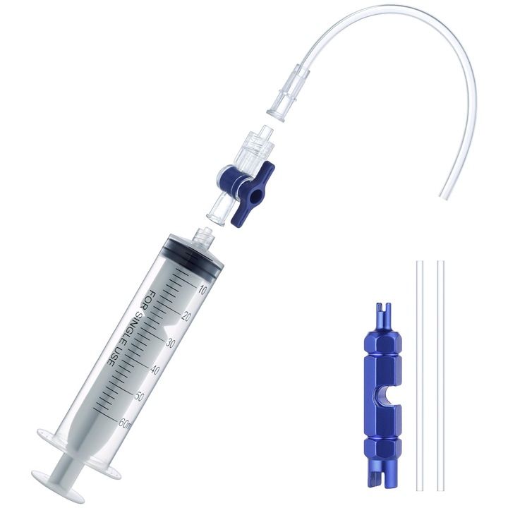 Seringa injector de etansant pentru anvelope de bicicleta 2 uncii cu instrument de indepartare a miezului valvei pentru bicicleta