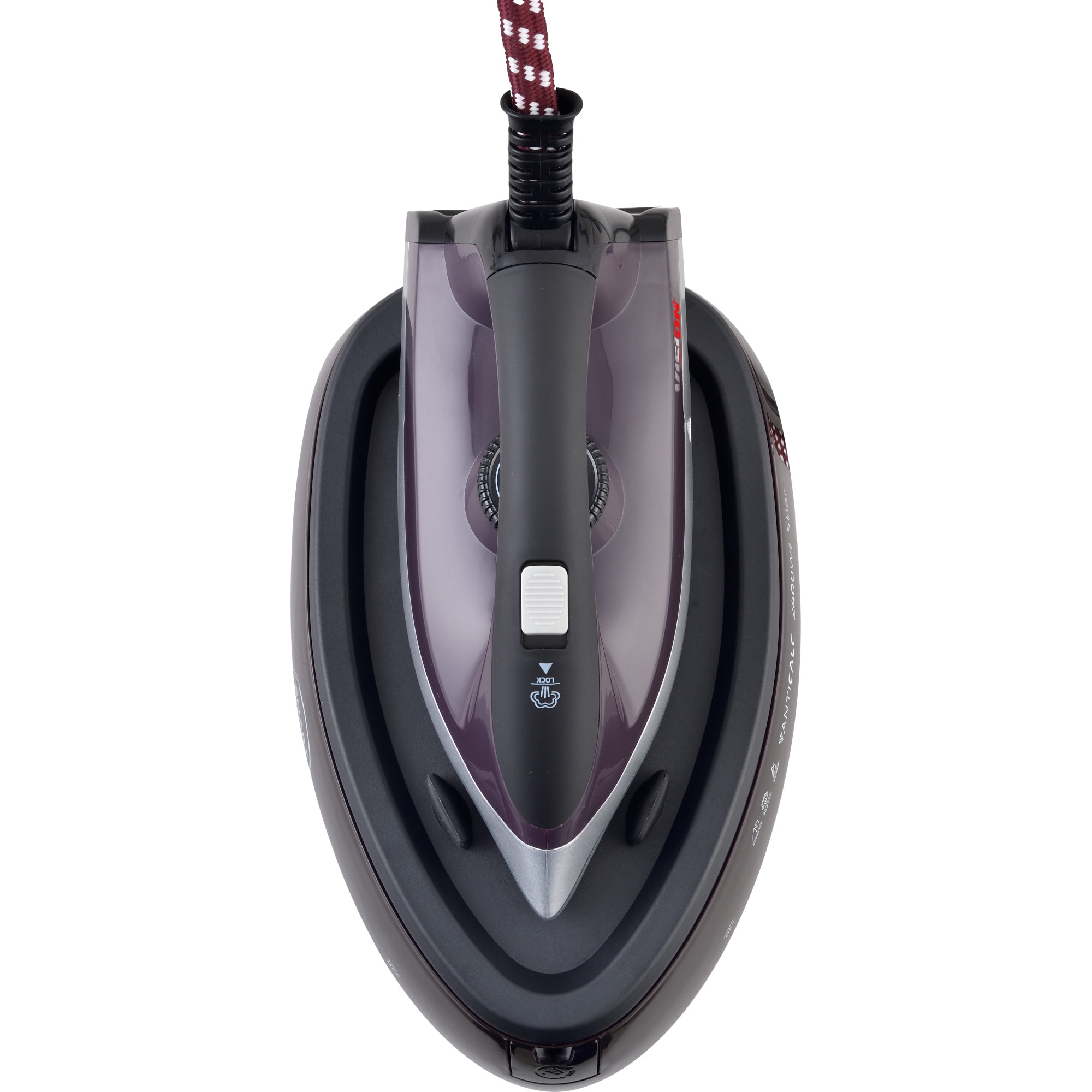 Statie de calcat Vision Clean VSCA01A, 2400W, 1.8l, 90 g/min, 5 bar, Talpa ceramica, Protectie supraincalzire, Functie auto-curatare, Negru/Argintiu