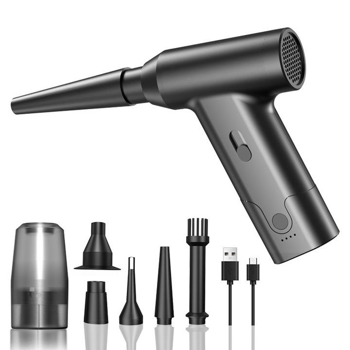 Suflanta fara fir, 50000 RPM, 3 viteze ajustabile, 9000 mAh, negru