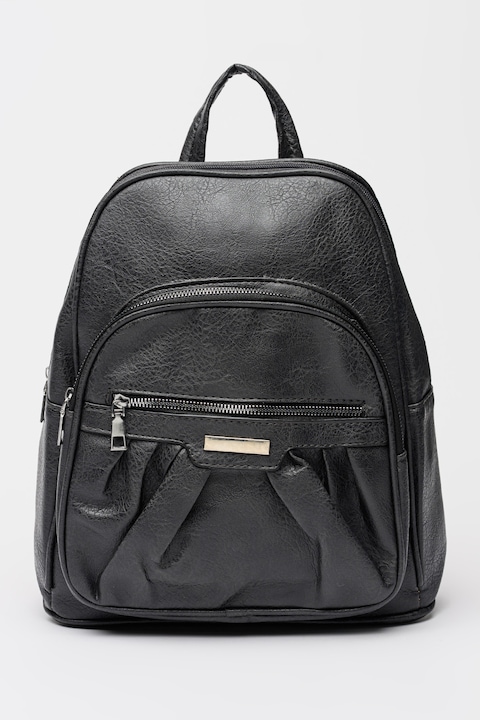 Francesca Rossi, Rucsac de piele ecologica cu buzunare cu fermoar, Gri inchis