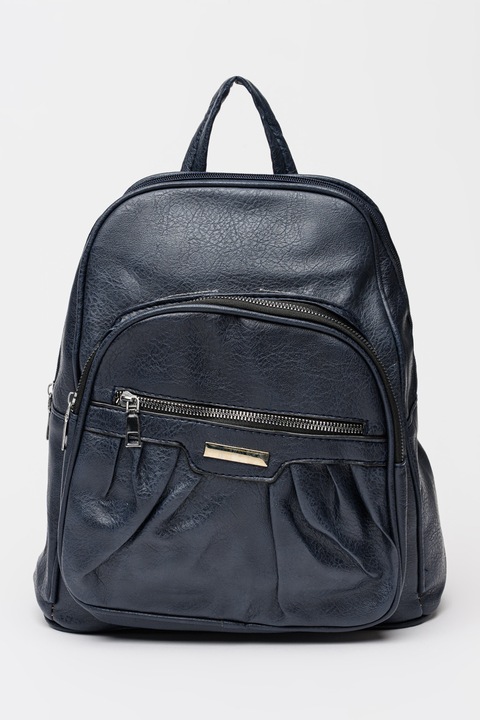 Francesca Rossi, Rucsac de piele ecologica cu buzunare cu fermoar, Bleumarin