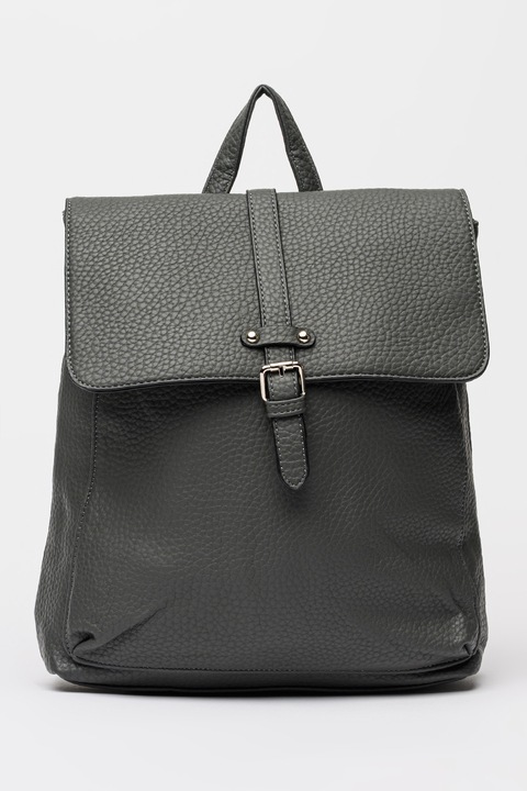 Francesca Rossi, Rucsac de piele ecologica cu inchidere cu clapa, Gri inchis
