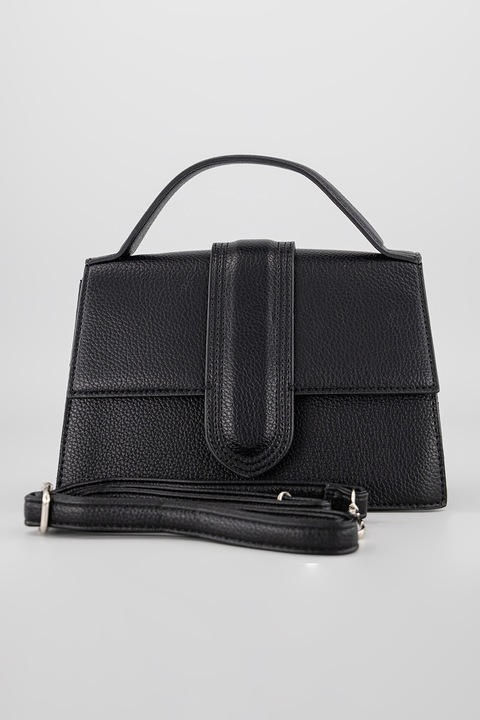 Francesca Rossi, Geanta de piele ecologica cu maner si bareta detasabila, Negru