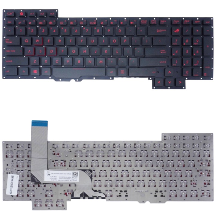 Tastatura laptop ASUS Rog G751, set, rosu