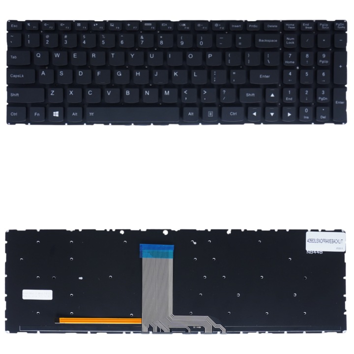 Tastatura laptop Lenovo IdeaPad 700-15, 700-15ISK, 700-17, 700-17ISK, fara cadru, iluminare de fundal, neagra
